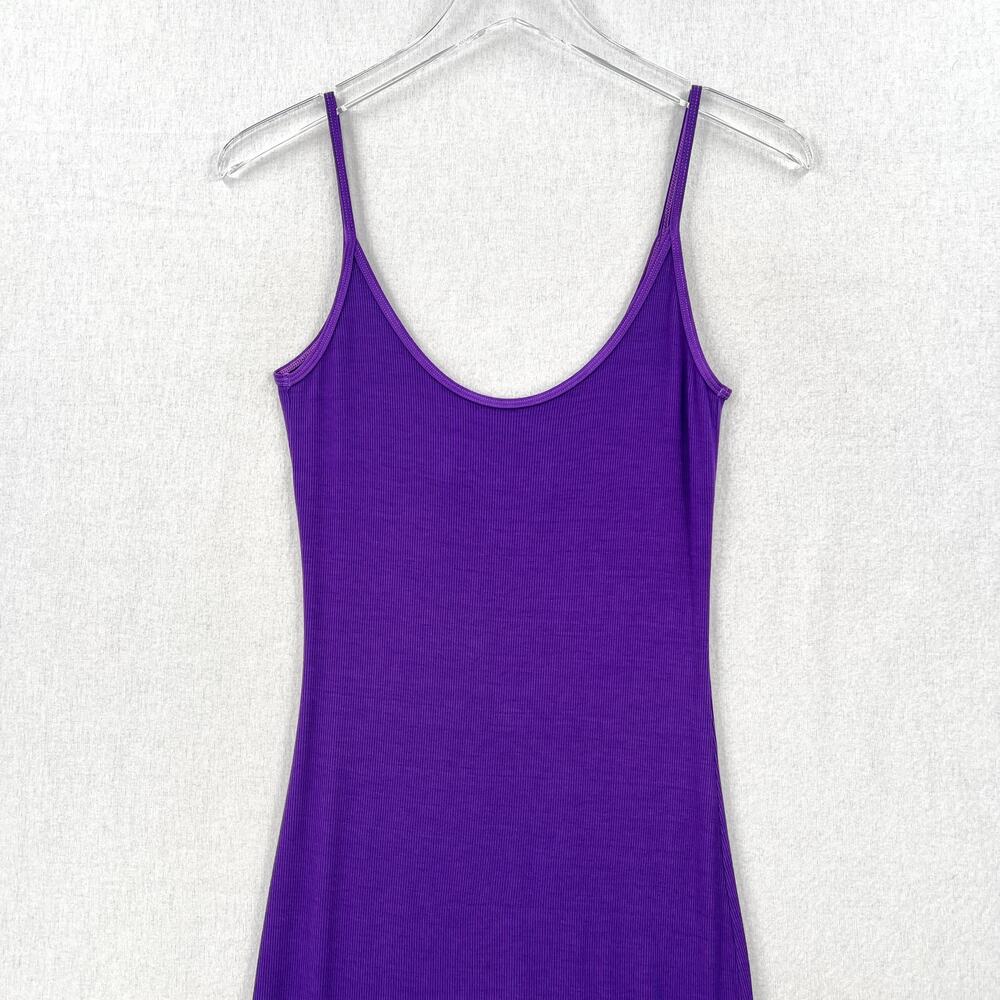 ENZA COSTA Silk Rib Essential Maxi Dress Womens Small Purple Tank Thin Strap NWT - Picture 3 of 13